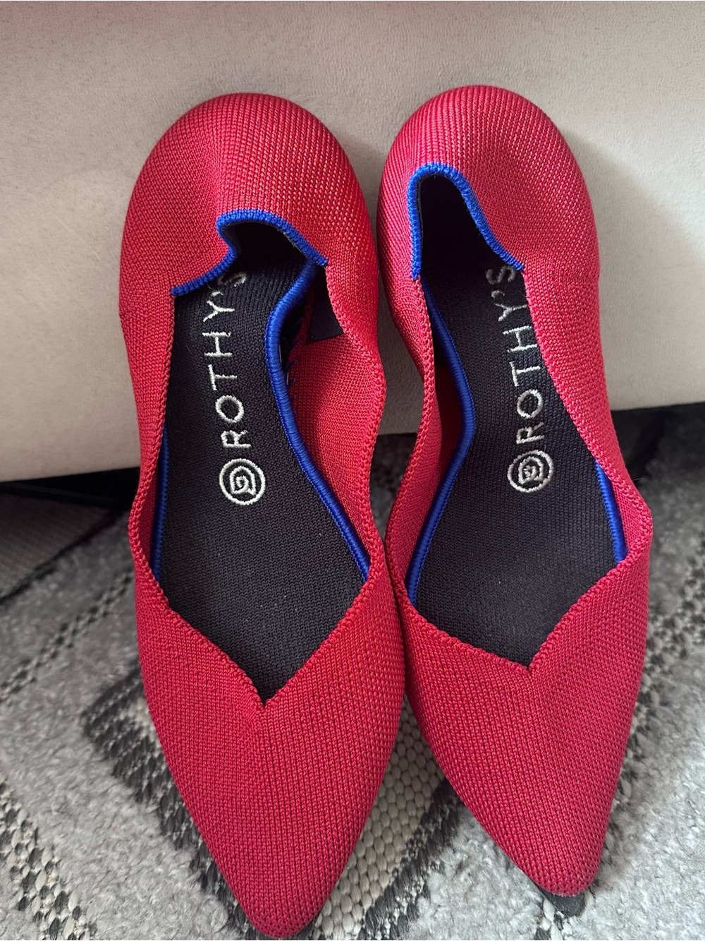 Rothy's Pointed Flats in Bright Red